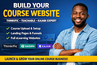 build thinkific teachable kajabi online course website expert course upload