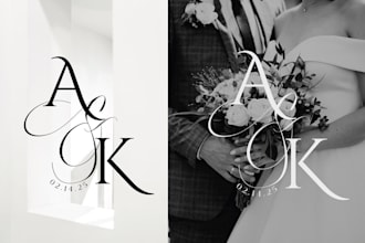 design custom wedding logo, wedding monogram, and initials