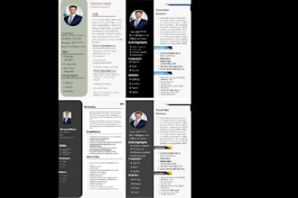design a professional CV