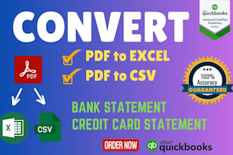 convert bank statement from PDF to CSV, excel
