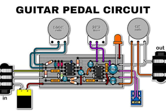 design custom guitar pedal pcb, audio circuit schematic and gerber files