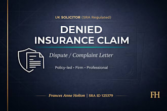 write a uk solicitor letter to fight your denied insurance claim
