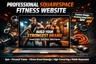 design squarespace gym website personal trainer fitness brand website redesign