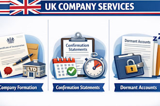 handle UK company formation, confirmation statements, and dormant accounts