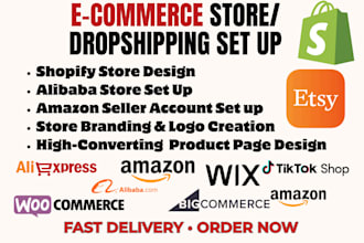 setup your ecommerce dropshipping store on shopify amazon or tiktok