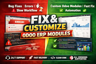 fix bugs and customize odoo erp modules professionally