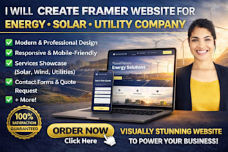 create framer website for energy, solar, utility company