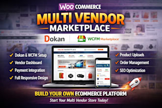 create woocommerce multi vendor ecommerce marketplace website with dokan wcfm