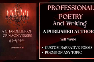 write narrative poems or custom poems of your choice as a published poet