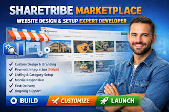 sharetribe marketplace website design customization setup expert developer pro
