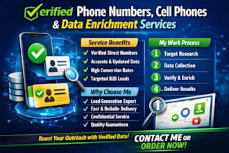 provide verified direct phone numbers, cell phones, and data enrichment services