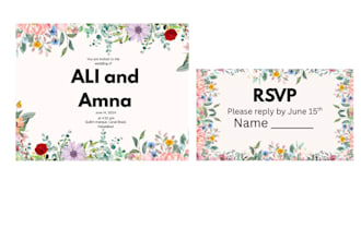 design custom floral or minimalist wedding invitations