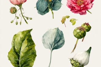 create a botanical illustration in the traditional