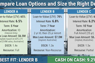 build real estate debt sizing and refinance analysis financial model