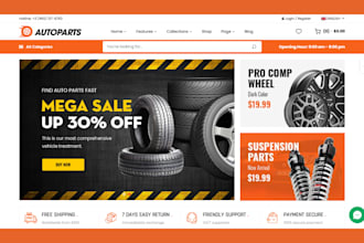 automobile auto part store automotive website car parts auto parts shopify store
