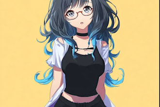 draw an anime character illustration for commercial use