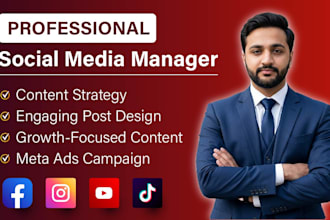 manage your social media, create posts, content strategy and meta ads