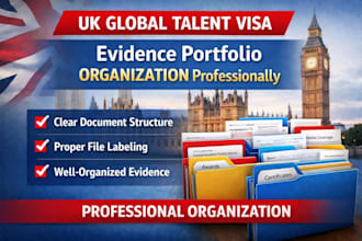 organize your UK global talent visa evidence portfolio professionally