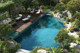 do backyard landscape design, frontyard, pool, patio, garden