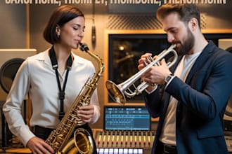 record studio quality brass trumpet saxophone trombone french horn track