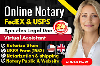 provide US and UK online notary, stamp usps 1583 form, apostille legal document