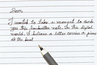 provide neat and premium handwriting service