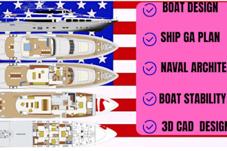 create boat, yacht ga plan for permit and approval
