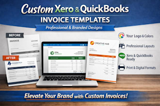 design custom xero and quickbooks invoice template