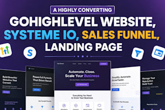 build gohighlevel website, clickfunnels, systeme io sales funnel, landing page