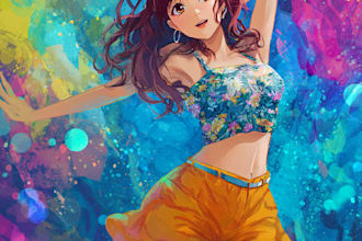 paint anime character art and painting for your needs
