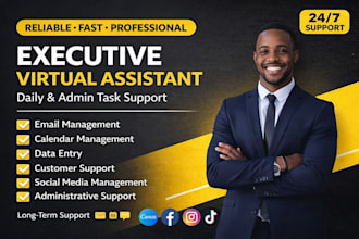 executive virtual assistant, general VA personal assistant, social media manager