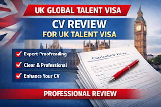 review your CV for UK global talent visa application