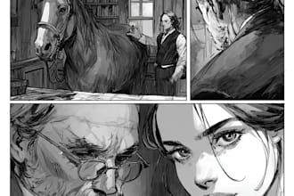 draw a animate comic strip book pages