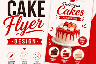 design a cake flyer or bakery promotion poster