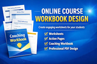 create engaging workbook and worksheets for online course content creation