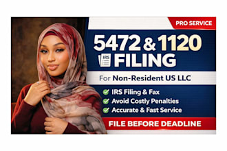 file and fax US tax forms 5472 and 1120 for non resident US llc