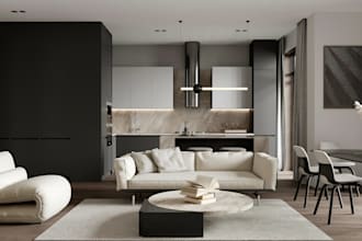 3d studio apartment interior render,shortlet apartment,loft cgi,virtual stagging