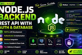build node js backend rest api with auth and database