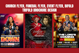 design funeral program, funeral, obituary flyer, church flyer, bifold brochure