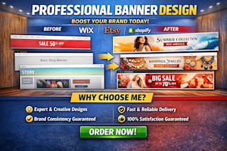 design professional wix banner etsy banner website banner shopify banner ads