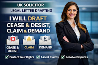draft cease and desist letter, claim case letter and demand letter