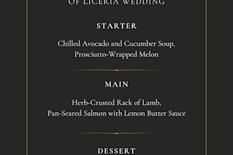 design elegant wedding menu invitation and event stationery