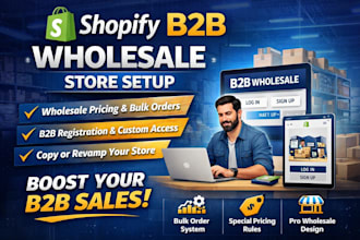 shopify b2b wholesale store setup for b2b customers, revamp shopify copy shopify