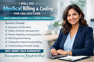 do medical billing and coding, ar follow up, claims submission for USA providers