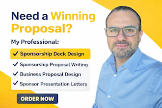 write design sponsorship deck, sponsorship proposal, sponsor presentation letter