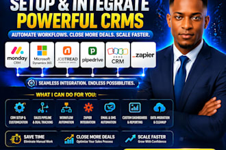 setup monday crm microsoft dynamics jobtread pipedrive zoho CRM zap integration