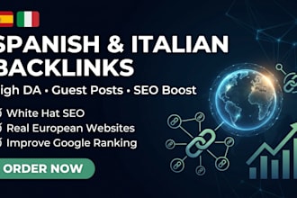 build high da authority spanish and italy backlinks with guest posts for SEO