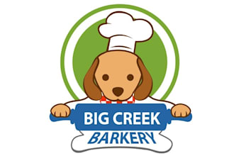make dog bakery logo with healthy dog treats simple clever