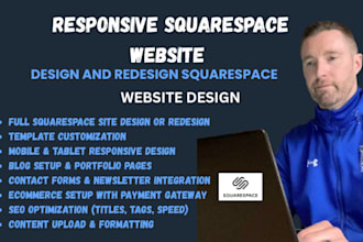 build squarespace website, redesign website, squarespace for web development