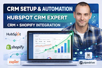 setup hubspot CRM, pipedrive, zendesk, gorgias, freshdesk with automation